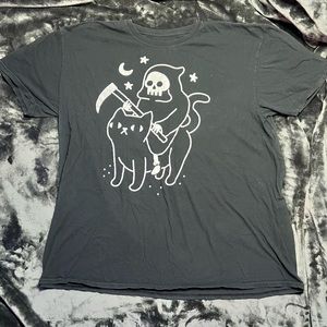 Cat and Grim Reaper Shirt